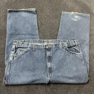 Dickies Jeans Mens 48 Blue Denim Carpenter Workwear Utility Relaxed Fit Casual